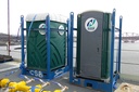 Cadre de levage pour toilettes portables