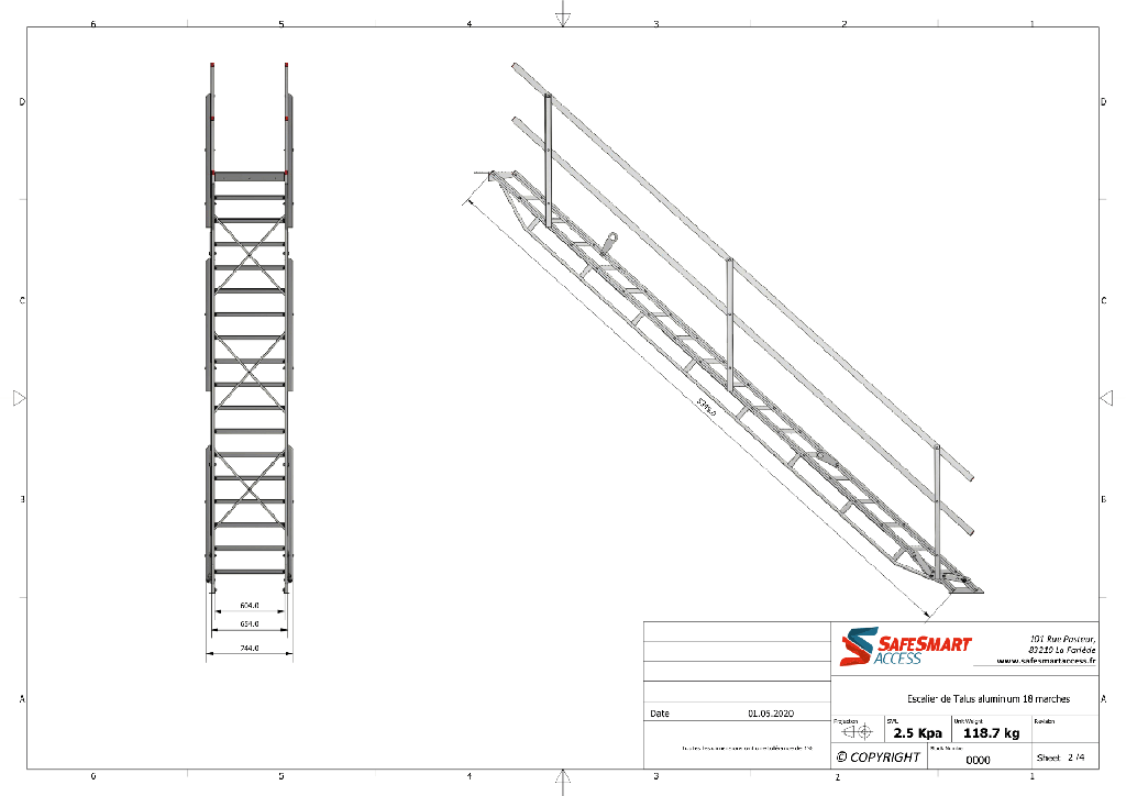 AdjustaStairs escalier de talus aluminium