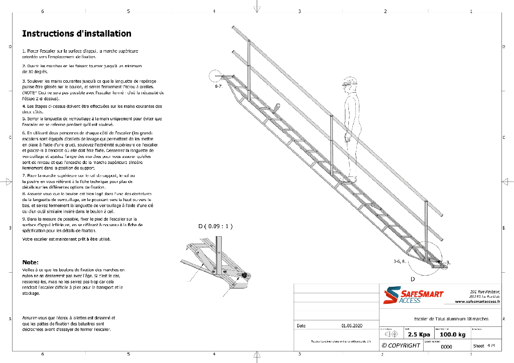 AdjustaStairs escalier de talus aluminium