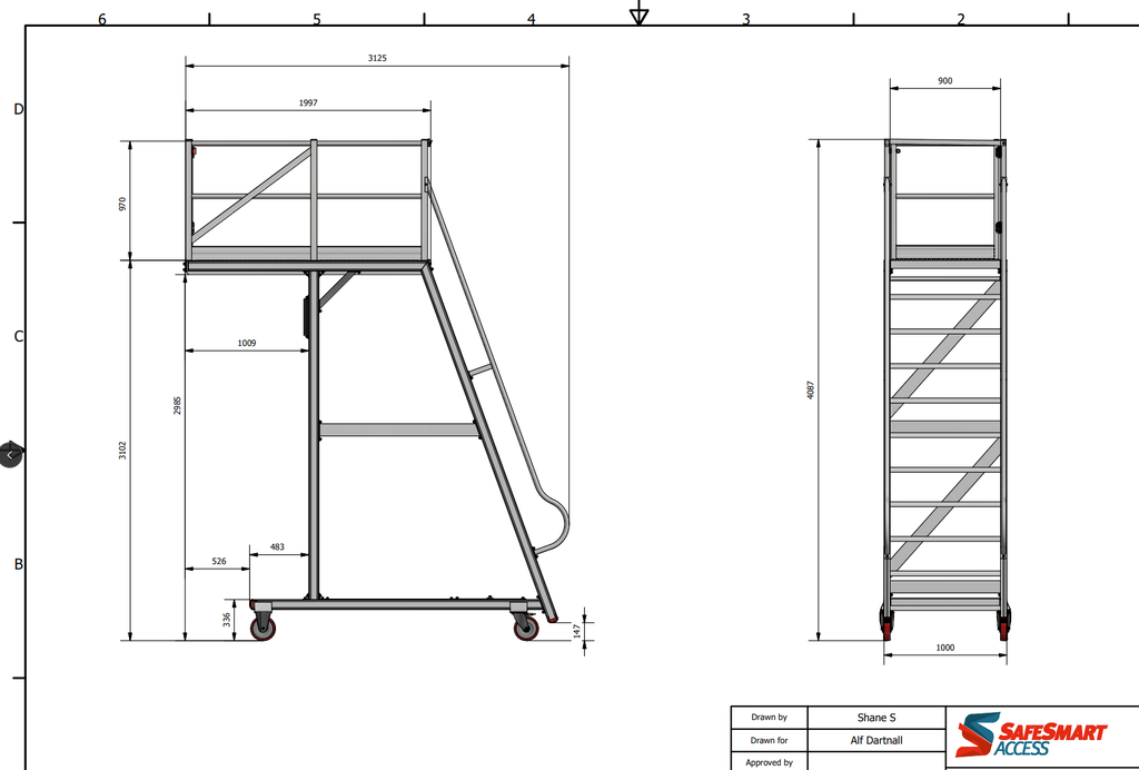 Cantilever - Plateforme fixe aluminium