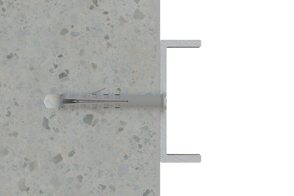 Cheville à frapper polyamide 6.6. Cheville à 2 ailettes avec vis tête fraisée