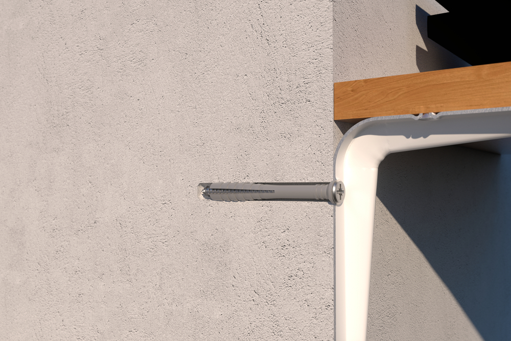 Cheville prémontée à frapper (polyamide 6.6),avec clou annelé. Cheville tête cylindrique
