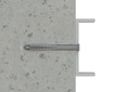Cheville prémontée à frapper (polyamide 6.6),avec clou annelé. Cheville tête fraisée