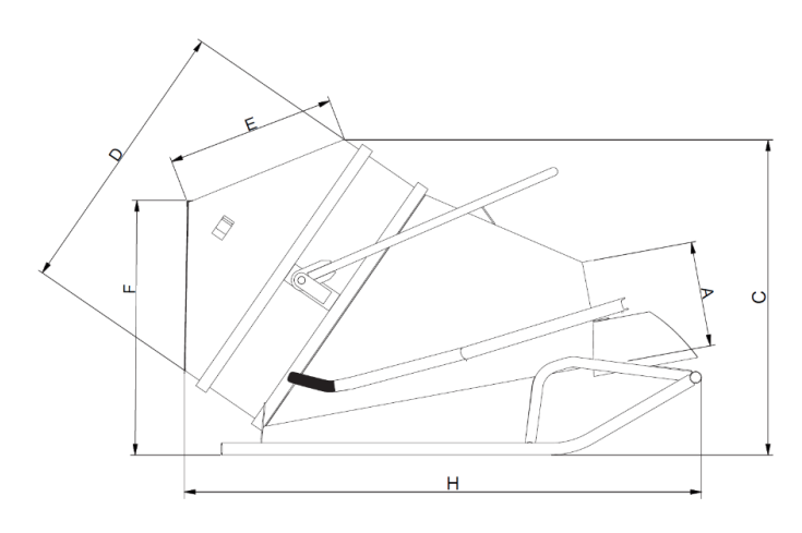 Benne à béton couchée