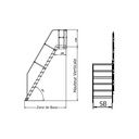 Escalier avec plateforme 60°