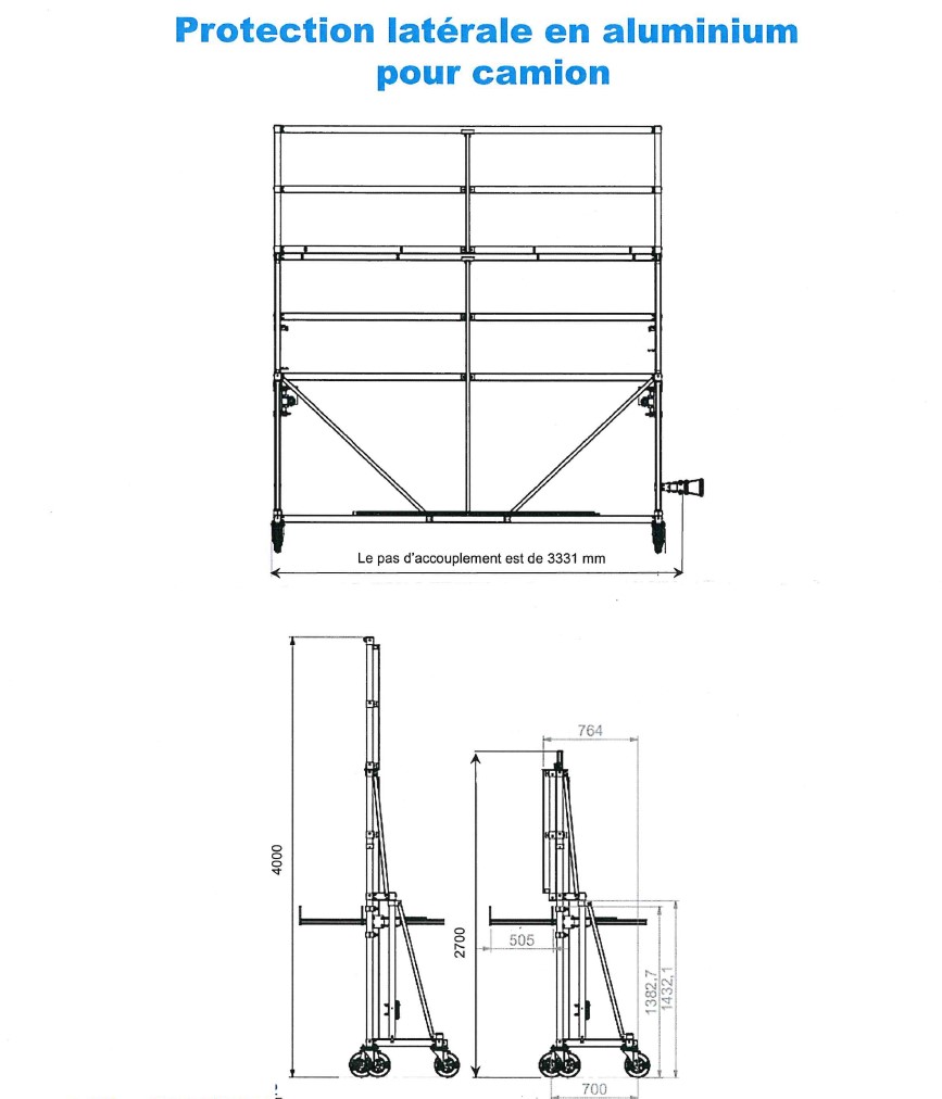 Protection latérale en aluminium pour camion