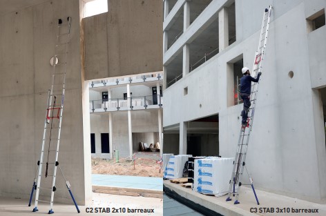 Echelle aluminium avec stabilisateur