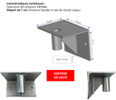 Platine rive de dalle pour potelet 25mm