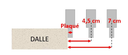 Platine rive de dalle pour potelet 25mm