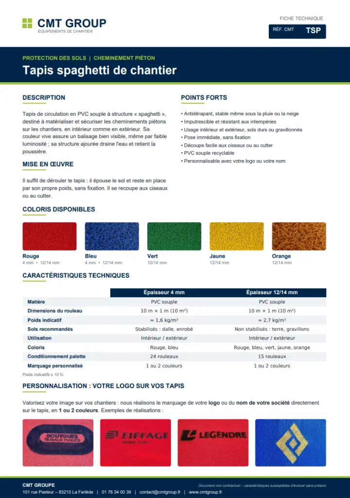 tous les TSP_Fiche_technique_Tapis_spaghetti_www.cmtgroup.fr