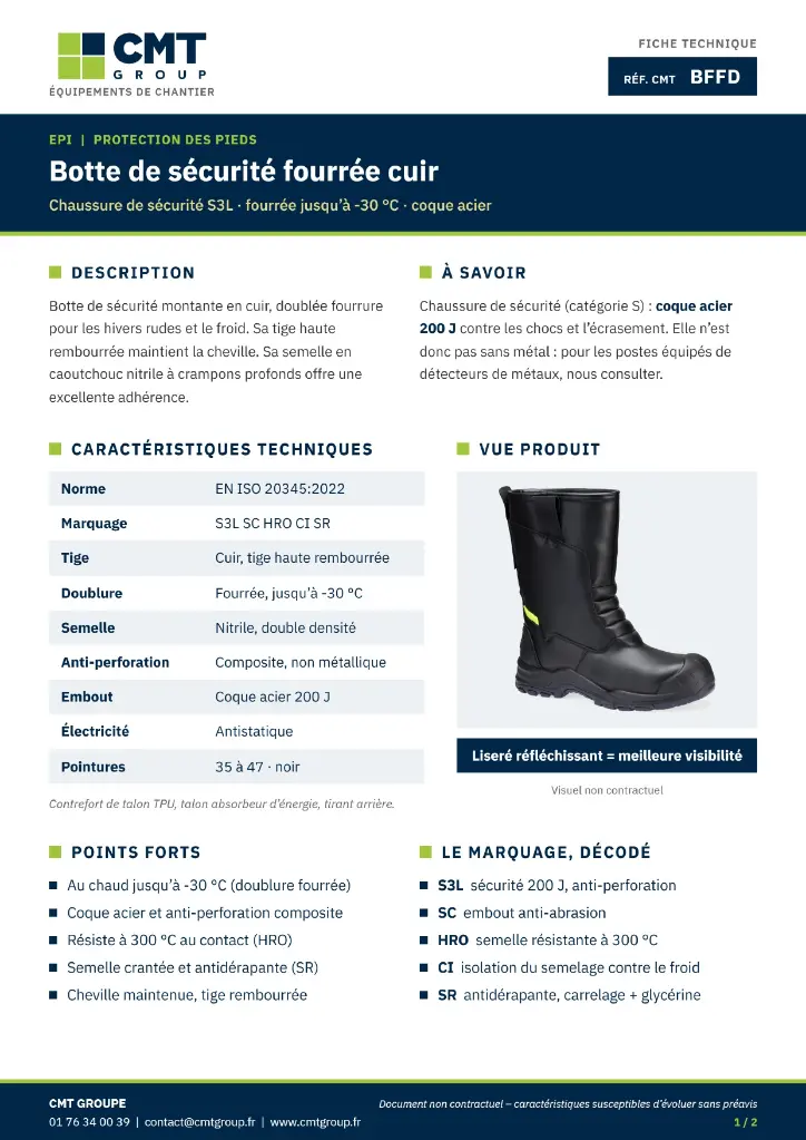 Fiche technique – Botte de sécurité fourrée cuir S3L SC HRO CI SR_page-0001.webp