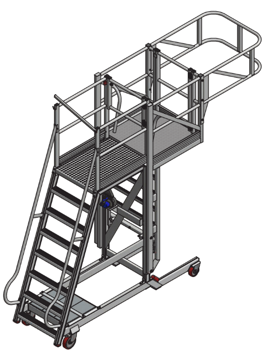 Cantilever avec garde-corps exterieur - Plateforme fixe et réglable aluminium