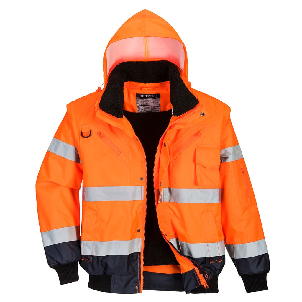 Blouson Bomber 3-en-1 Haute Visibilité Bicolore - C465
