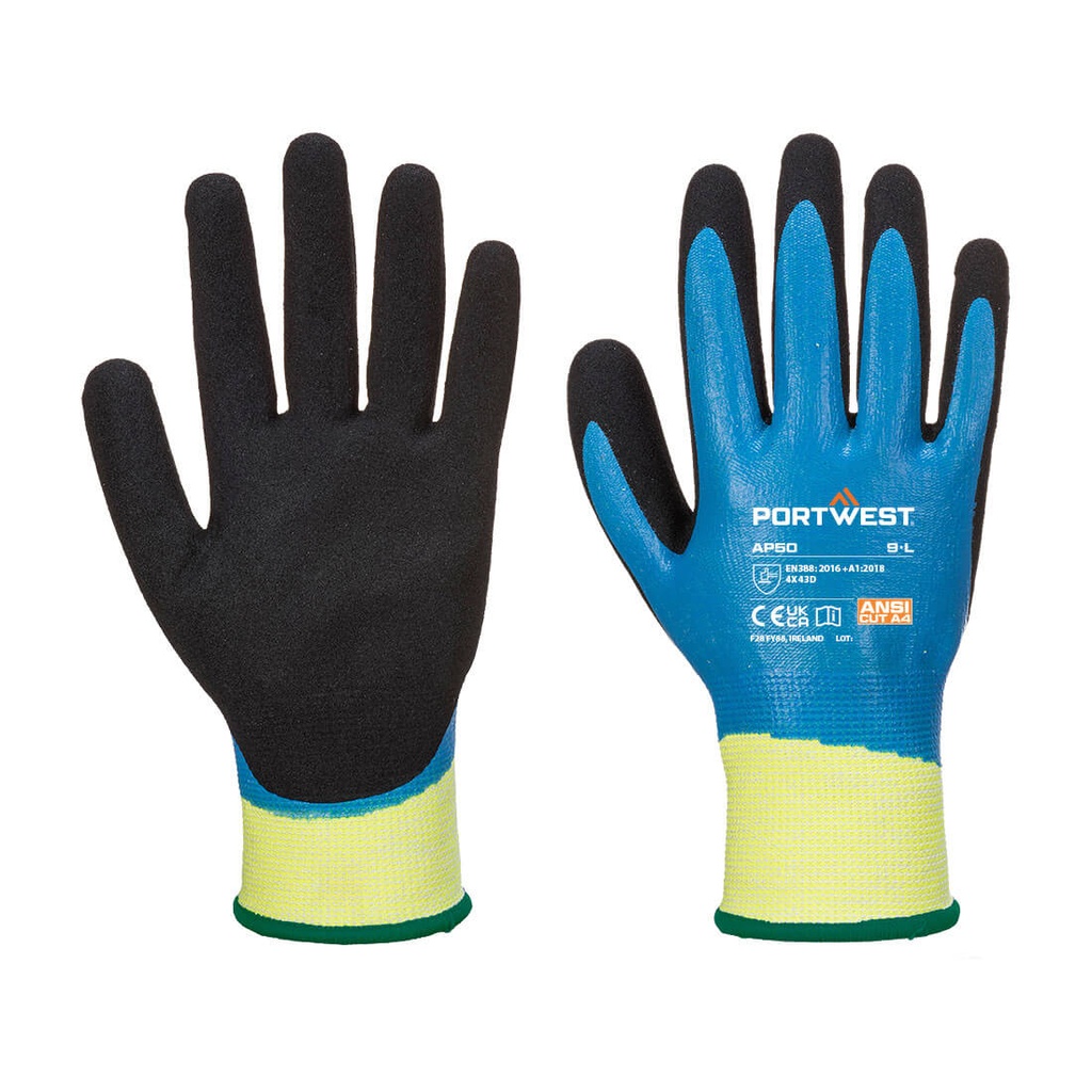 Gants Aqua Cut Pro coupure D Bleu/Noir