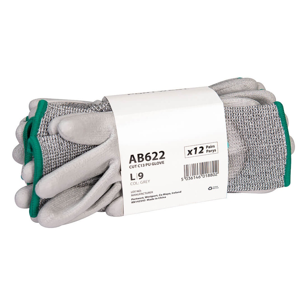 Gants PU Cut C13 (Pack de 12 gants) Gris