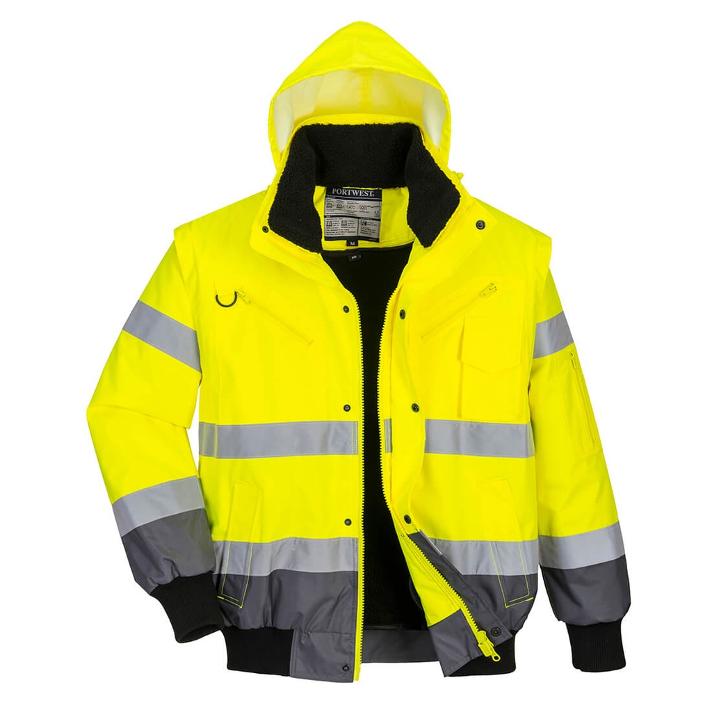 Blouson Bomber 3-en-1 Haute Visibilité Bicolore - C465
