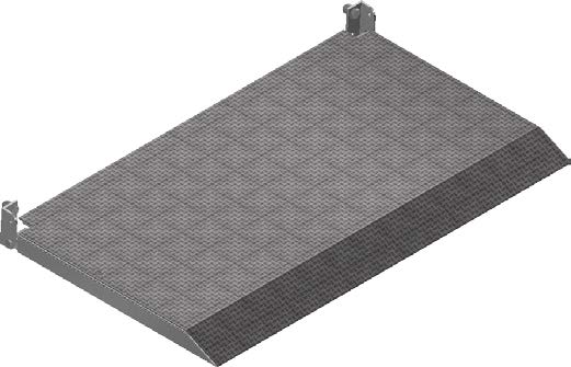 AdaptaSpan Pont modulaire : Rampe d'extrémité relevable Longueur 70cm, Largeur 1.2m