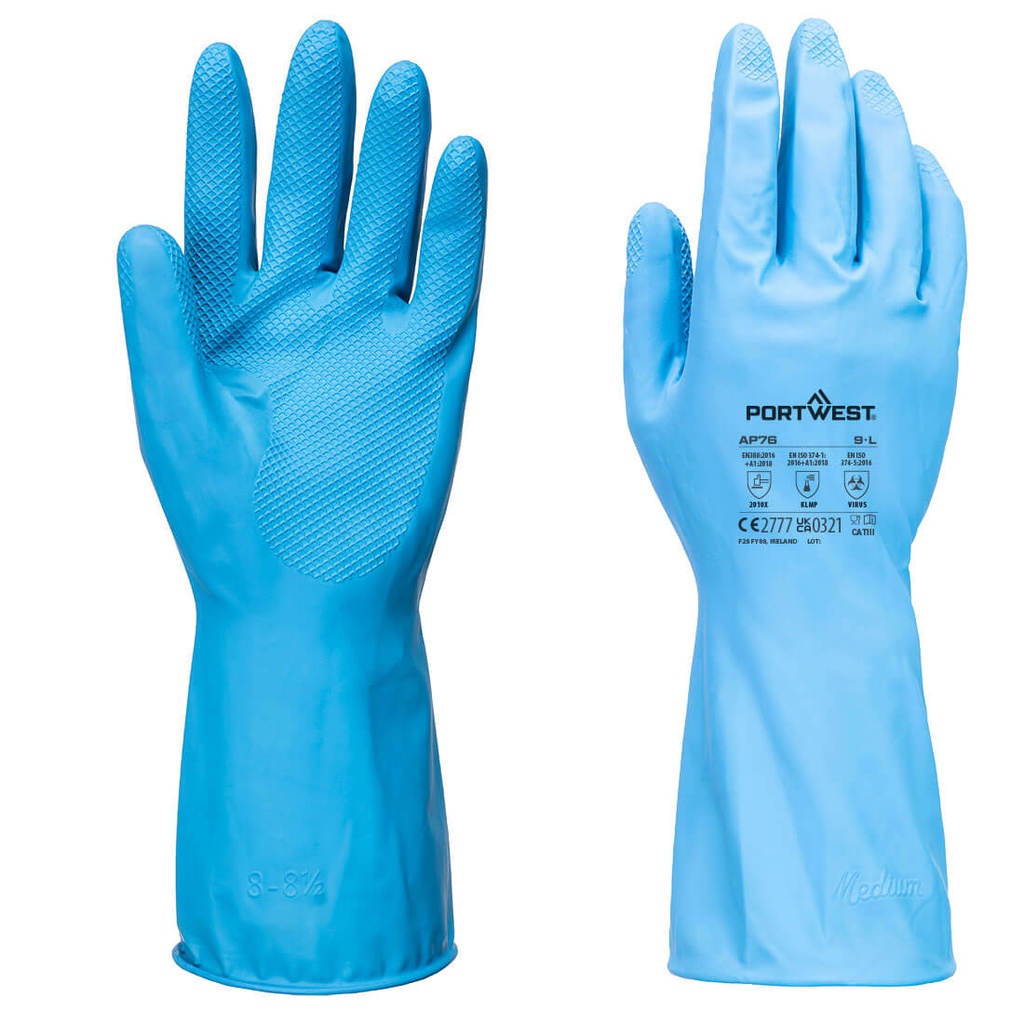Gants FD Chimique B en nitrile (12 paires) Bleu