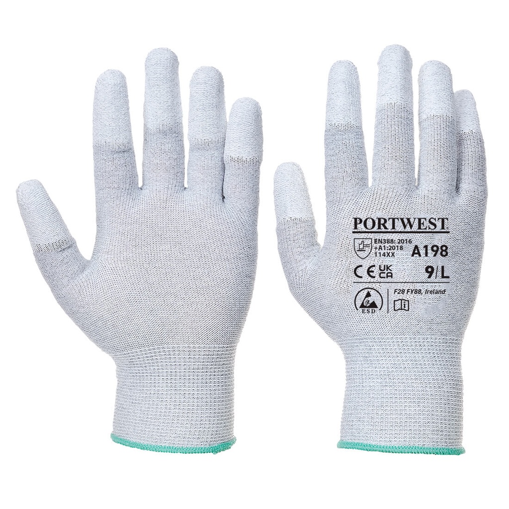 Gants Antistatiques bout de doigts enduit PU Gris