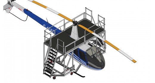 Plateforme d'accès pour hélicoptère Robinson R22/R44