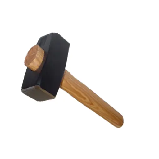 Massette angles abattus chanfreinée emmanché bois