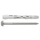 Cheville nylon universelle à haut rendement. Inoxydable A4. Tête hexagonale. Empreinte TX. Homologuée ATE