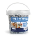 Cheville nylon quadruple expansion pour tout type de materiaux. Cheville + Vis à bois. Seau plastique