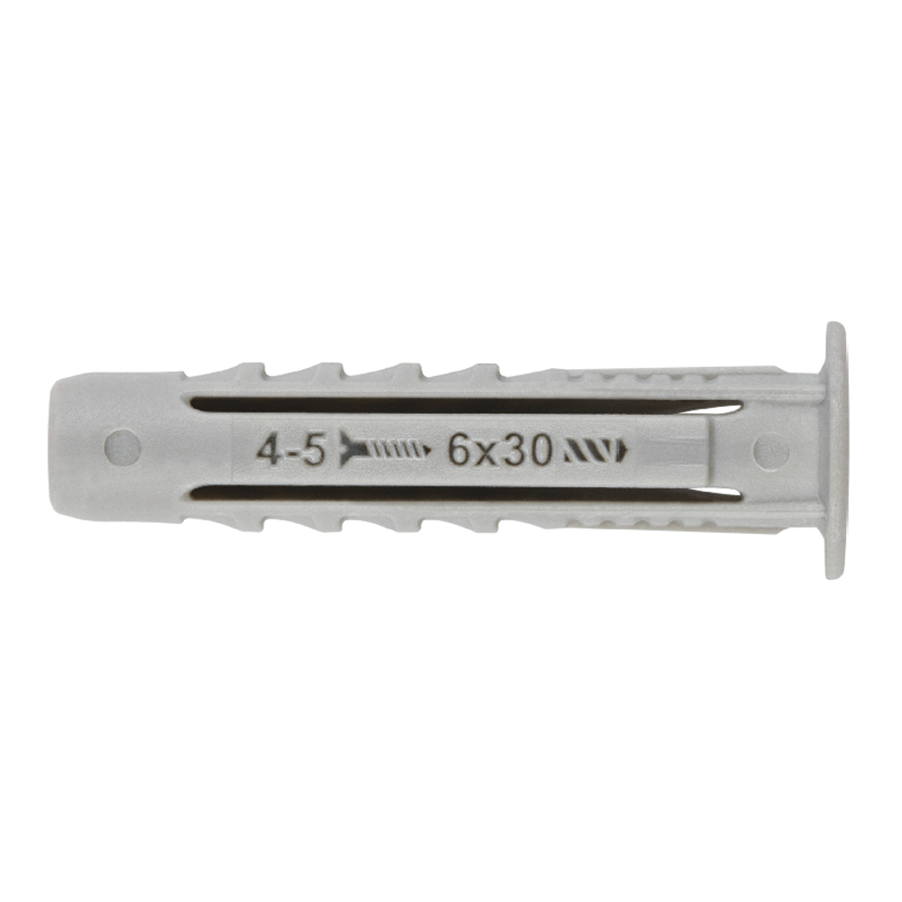 Cheville nylon quadruple expansion pour tout type de materiaux. Cheville nylon avec collerette