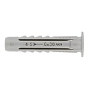 Cheville nylon quadruple expansion pour tout type de materiaux. Cheville nylon avec collerette