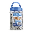 Cheville nylon quadruple expansion pour tout type de materiaux. Cheville nylon avec collerette. Seau plastique
