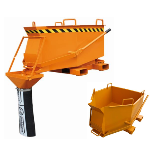 Benne à béton surbaissée, spéciale bétonnière
