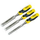 Ciseau à bois bimatière Stanley - Jeu de 3 pcs