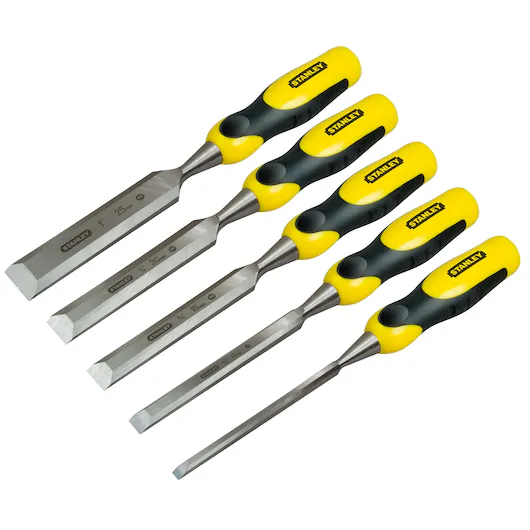 Ciseau à bois bimatière Stanley - Jeu de 5 pcs