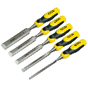 Ciseau à bois bimatière Stanley - Jeu de 5 pcs