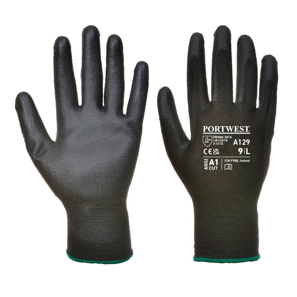 Gant enduit paume Polyuréthane - Carton (480 paires) Noir 