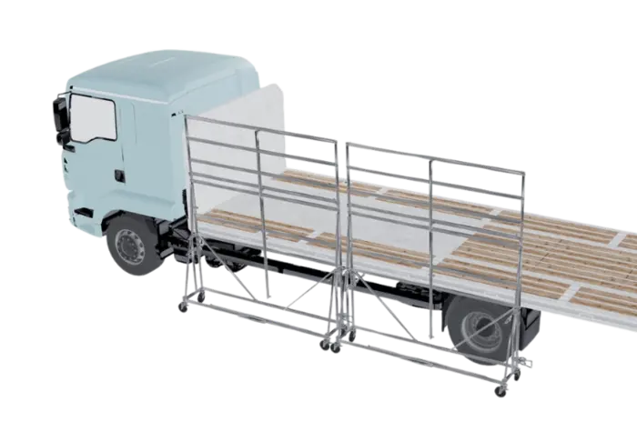 Garde-corps temporaires camion - Panneaux de 3.33m x H4m (rabattable à H2.7m)