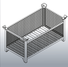 Panier de stockage grillagé - Grand volume - à oeillets