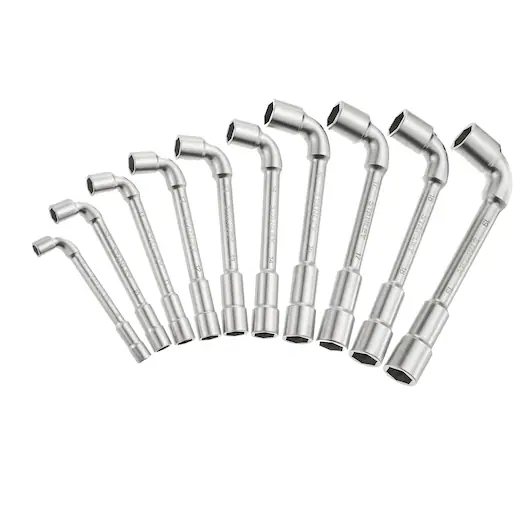 Clé à pipe débouchée 6X6 pans - Jeu de 10 pcs