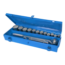 Douilles métriques, 12 pans, 3/4", 15 pcs