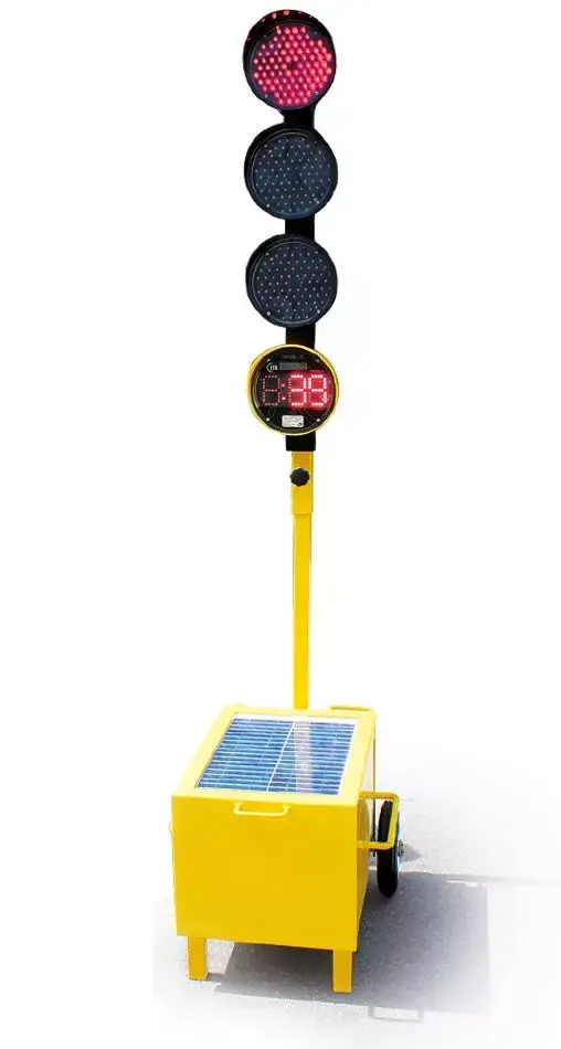 Feu tricolore de chantier solaire