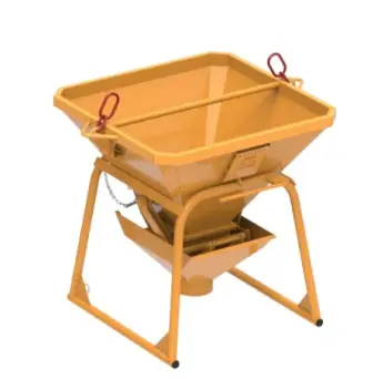 Benne à béton à tuyau droite avec oreilles de levage et mécanisme TI Secatol