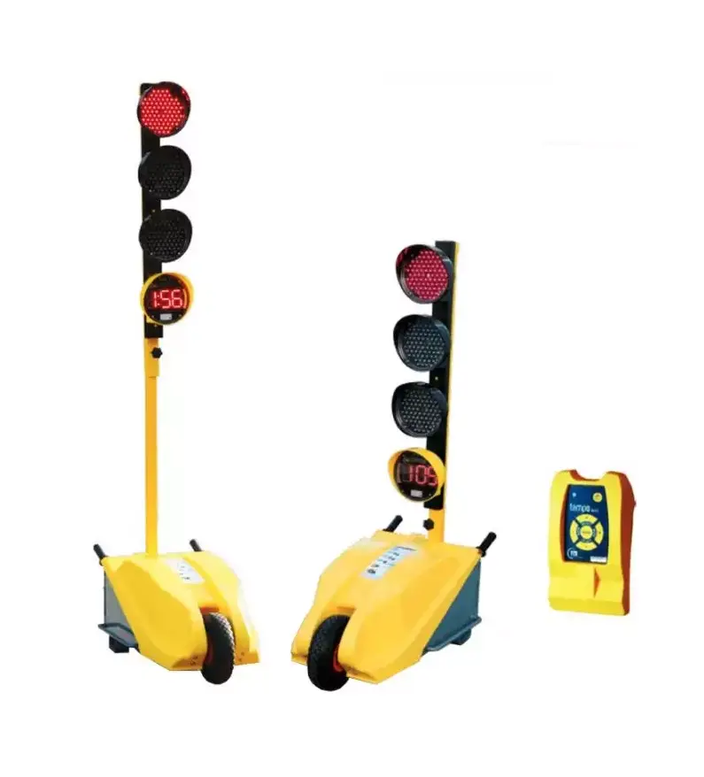 Feu tricolore de chantier à led avec décompte temps