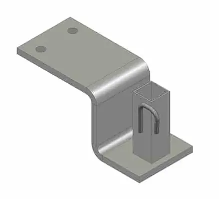 Patte de sécurité en "Z" avec crochet attache filets pour protection toiture