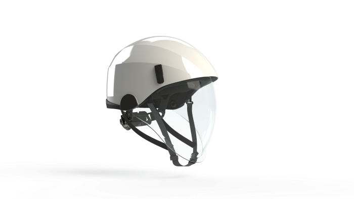 Casque de sécurité contre les arcs électriques armourU Fuji ARC non ventilé avec écran facial incolore – Blanc