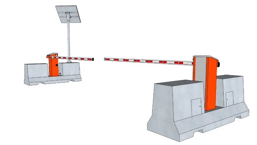 Barrière levante mobile sur platine béton — Plug & Play