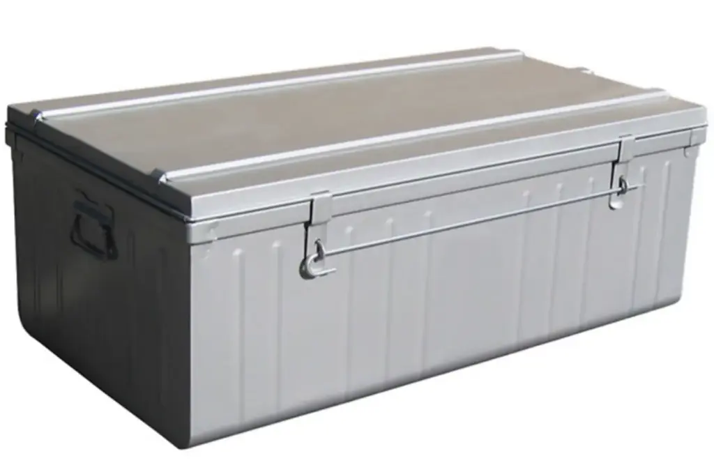 Cantine métal gris avec poignées