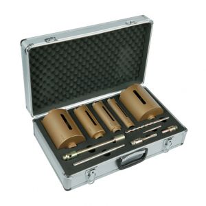 Coffret 5 couronnes diamant à sec + accessoires Pro