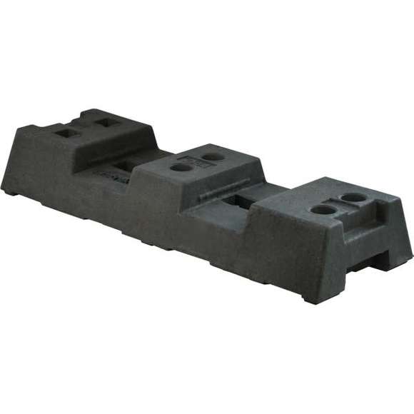 Socle en matière recyclée pour clôture mobile