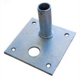 Platine simple pour potelet garde-corps galvanisé