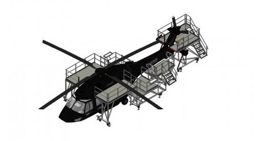 Plateforme latérale à double niveau - Hélicoptère Airbus H175